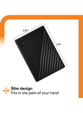 My Passport 1TB Portable External HDD – USB 3.0, Fast Data Transfer, Compact & Secure Storage